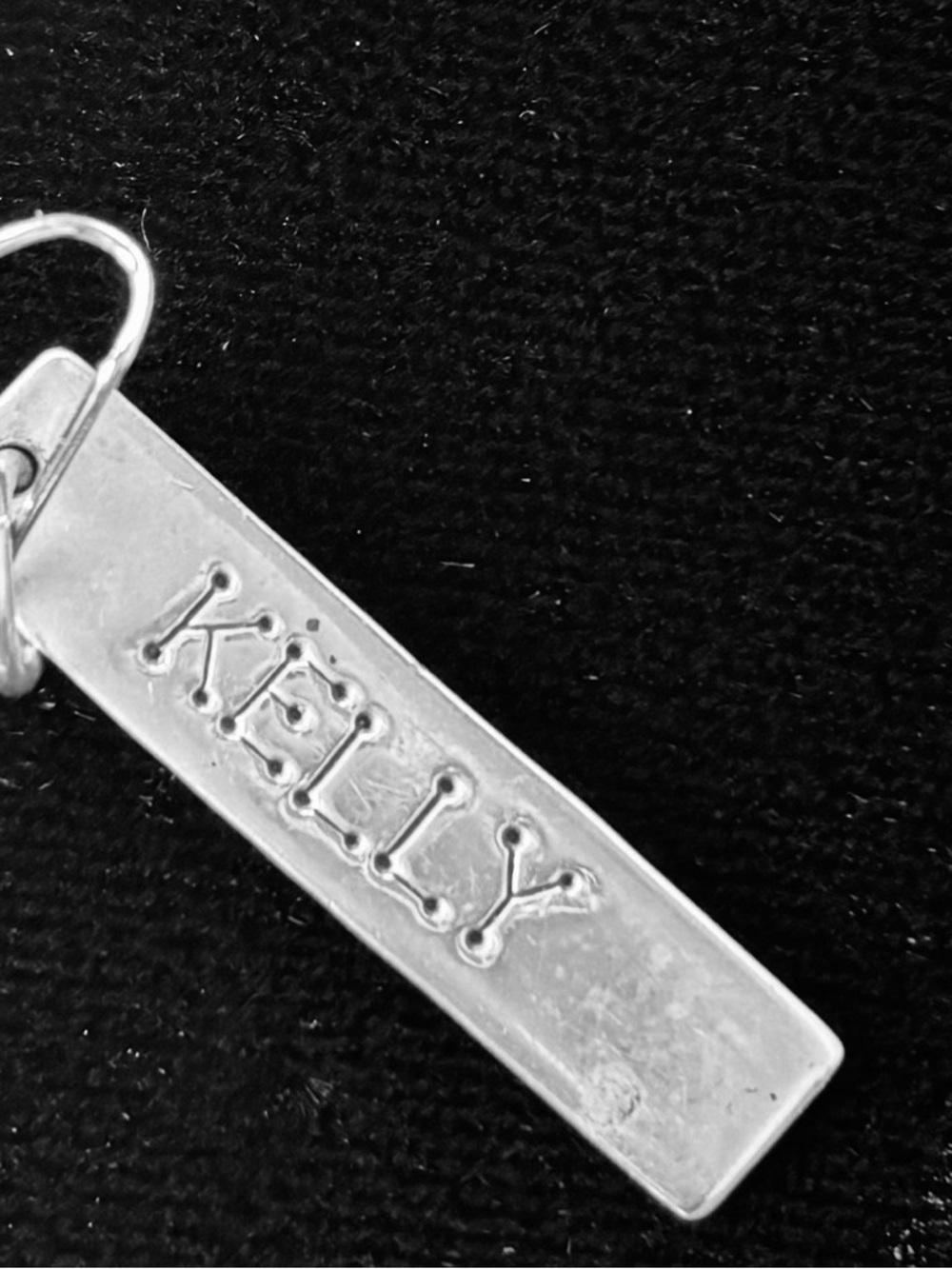 Lucy Ann Sterling Silver "Kelly" Charm/ Pendant/ Dog Tag 1.25 inches